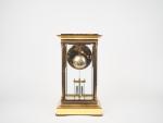 Pendule cage XIXème de style Louis XVI en verre et...
