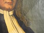 Ecole francaise XIXème.
"Portrait d'homme d'église".
Huile sur toile, cadre médaillon en...