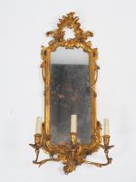 Miroir d'applique début XIXème de style Rocaille en bois et...