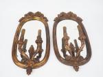 Paire de miroirs d'appliques de style Louis XVI en bois...
