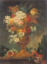 Ecole francaise fin XVIIIème début XIXème.
"Bouquet de fleurs dans un...