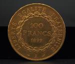 Une pièce de 100 Francs or, 1899-A. 
FRAIS ACHETEURS 5%...