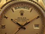 ROLEX
Day Date
Réf. 18038
No. 6128682
Montre bracelet en or 18k (750). Boitier...