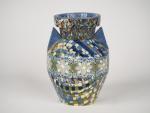 GERBINO. 
Vase de style Art Déco en céramique polychrome de...
