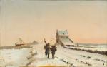 Louis Joseph ANTHONISSEN
"Paysage de neige"
Huile sur toile, signée en bas...