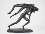 Noor-Zade BRENER.
"les lutteurs"
Sculpture en bronze à patine brune 
Signée sur...