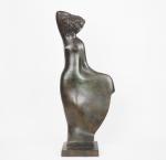 Edouard CAZAUX.
"Femme nue à la draperie"
Grande sculpture en bronze à...