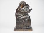 G. GRANYS.
"Vierge à l'enfant"
Sculpture en bronze à patine brune. 
Fonte...
