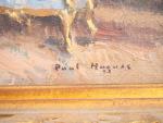 PAUL HUGUES. 
"Intérieur Louis XV" 
Huile sur toile, signée en...