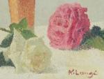 Achille LAUGE  - 1861-1944	 
"Bouquet de roses dans un...