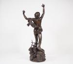 Raoul VERLET.
"La douleur d'Orphée".
Bronze à patine brune.
H. 125,5 cm