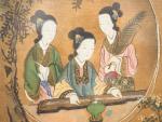 Chine, vers 1900,
Encre et couleurs sur textile "jeune femme à...