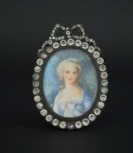 Miniature de style Louis XVI "jeune femme à la robe...
