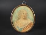 Miniature de style Louis XV " portrait de jeune fille...