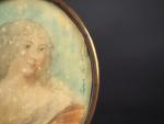 Miniature de style Louis XV " portrait de jeune fille...