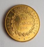 1 pièce de 100 francs or 1911, A