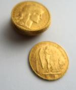 10 pièces 20 francs or (1897  A x 2,...