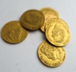 7 pièces 20 francs or dont 1831 W, 1834 A...