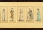 Paire de gravures en couleur 'Personnages du XIXe'.