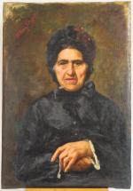 Elvezia GAZZOTTI "Portrait de femme à la robe noire"
Huile sur...