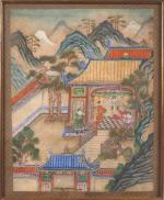 Chine, époque Qing
Encre et couleurs sur soie
Signée en haut à...