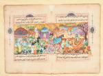 Deux folios de manuscrit illustrés, Inde et Moyen-Orient, XXe -...