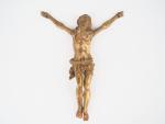 Sujet XVIIIème en bois sculpté polychrome, "Christ".
Dim. 22,5 x 18...