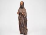 Sculpture XIXe en bois polychrome, "St Jean".
H : 43cm.
(Manques)