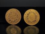 Deux pièces de 10 Francs or, 1859-A et 1862-BB.