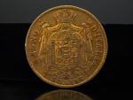 Pièce de 40 Lire or, Napoléon empereur, 1812.
(légèrement usée)