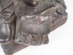 ESTAFETTE. 
"Le brigadier de dragons"
Sculpture en bronze à patine brune...