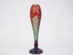 LE VERRE FRANCAIS.
Vase ovoide "papillon" 
Signé
H. 46 cm
(manque la bordure...