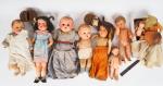 Ensemble de poupées et de baigneurs des années 20-30.
(état d'usage)