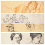 Carnet de dessins d'un amateur début XXème.
Environ 70 compositions, portraits...