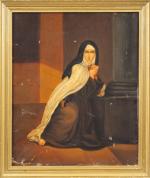 Ecole francaise XIXème.
"Portrait de religieuse".
Huile sur toile.
Dim. 46,5 x 38...