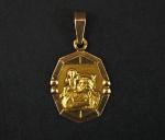 Médaille religieuse à pans coupés en or jaune, figuran Saint...