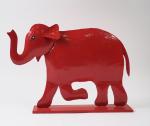 Ecole francaise contemporaine. 
"Eléphant rouge".
Sculpture en t&le peinte
Dim. 60 x...