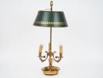 Lampe bouillotte de style Empire en bronze et t&le, trois...