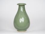 Chine, XIXe siècle, 
Vase piriforme à col ourlé en porcelaine...