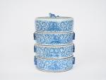 Chine, fin XIXe siècle, 
Boite à compartiments en porcelaine bleu...