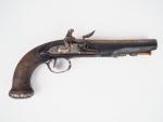 Pistolet à silex monté fer contemporain du 1er Empire, longueur...