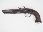 Pistolet à silex monté fer contemporain du 1er Empire, longueur...