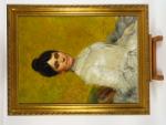 Théodore SEVIGNE "Portrait de dame à la robe blanche"
Huile sur...