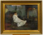 Ecole francaise vers 1900 "Jeune femme rêveuse"
Pastel.
47 x 61 cm
