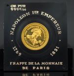 Médaille commémorative du bicentenaire de Napoléon Ier en or 999°/00....
