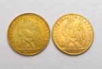 2 pièces de 10 francs or