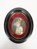 Miniature indienne XIXème sur ivoire "Portrait de Maharaja"
8,5 x 6,5...