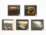 Ensemble de 15 plaques photographiques figurant des paysages.