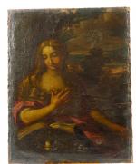 Ecole francaise XVIIème "Sainte femme".
Huile sur toile (réentoilée).
92 x 73...