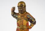 Importante statuette représentant un kapala en armure en fonte de...